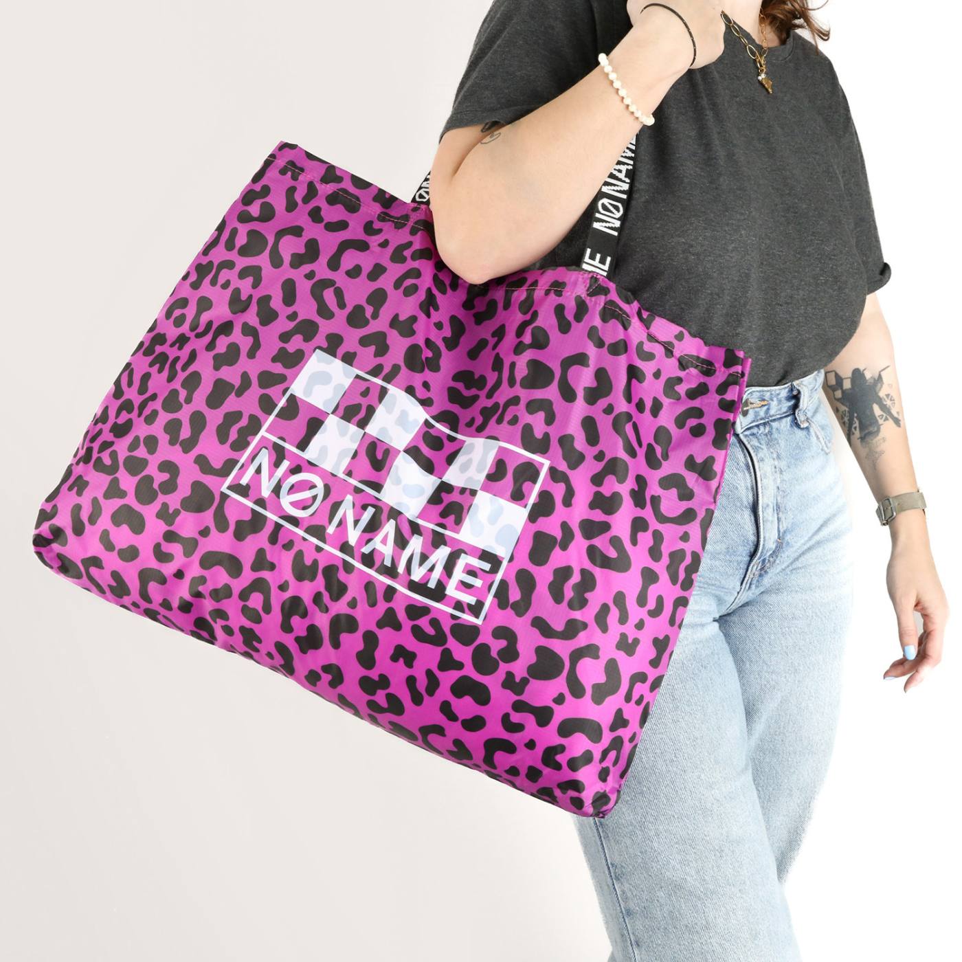 TOTE BAG - NYLON - LEO FUSHIA/BIANCO